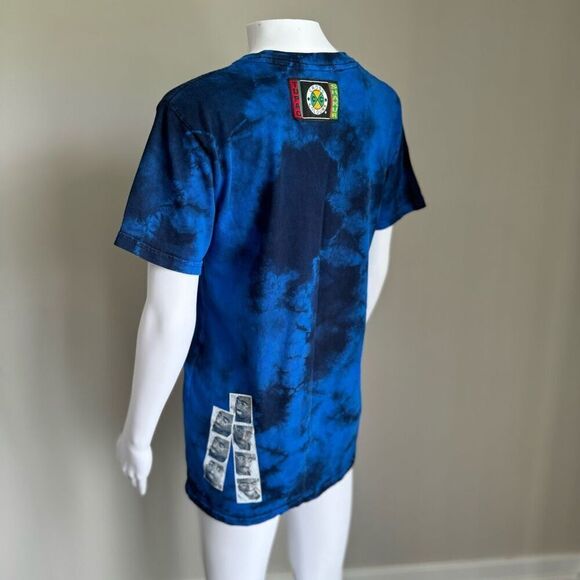 Cross Colours x Tupac Shakur All Smiles Blue Tie Dye T-Shirt - Picture 3 of 9